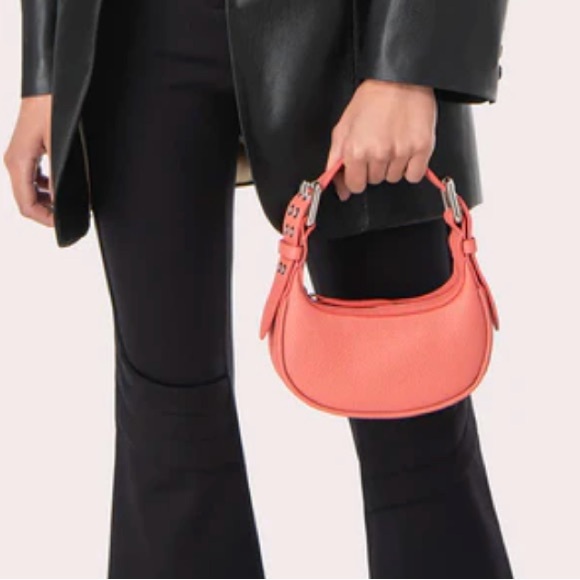 BY FAR Mini Soho Leather Shoulder Bag in Salmon w/ Original Dust Bag and Box - Picture 9 of 9